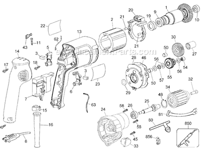 Part Location Diagram of 429969-08 DeWALT Field Case Kit